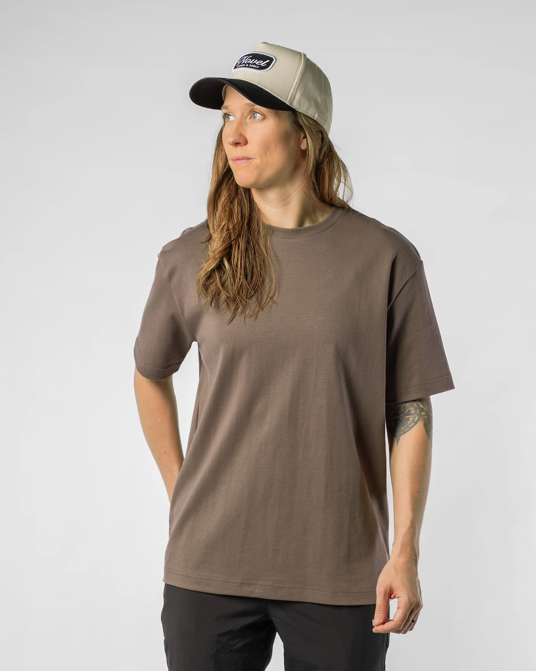 Drop Shoulder Tee - MUSHROOM - Image 6